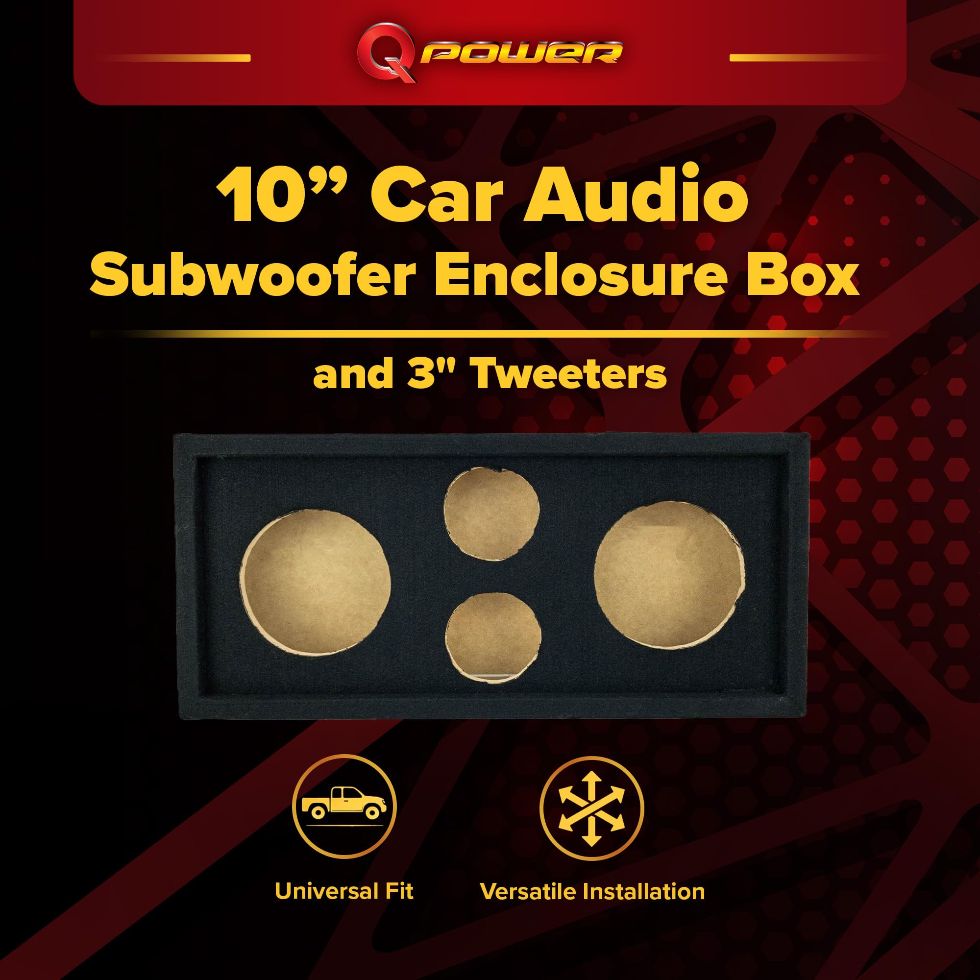 Amazon.com: Q Power CH103S Quad Speaker Enclosure for 10-Inch